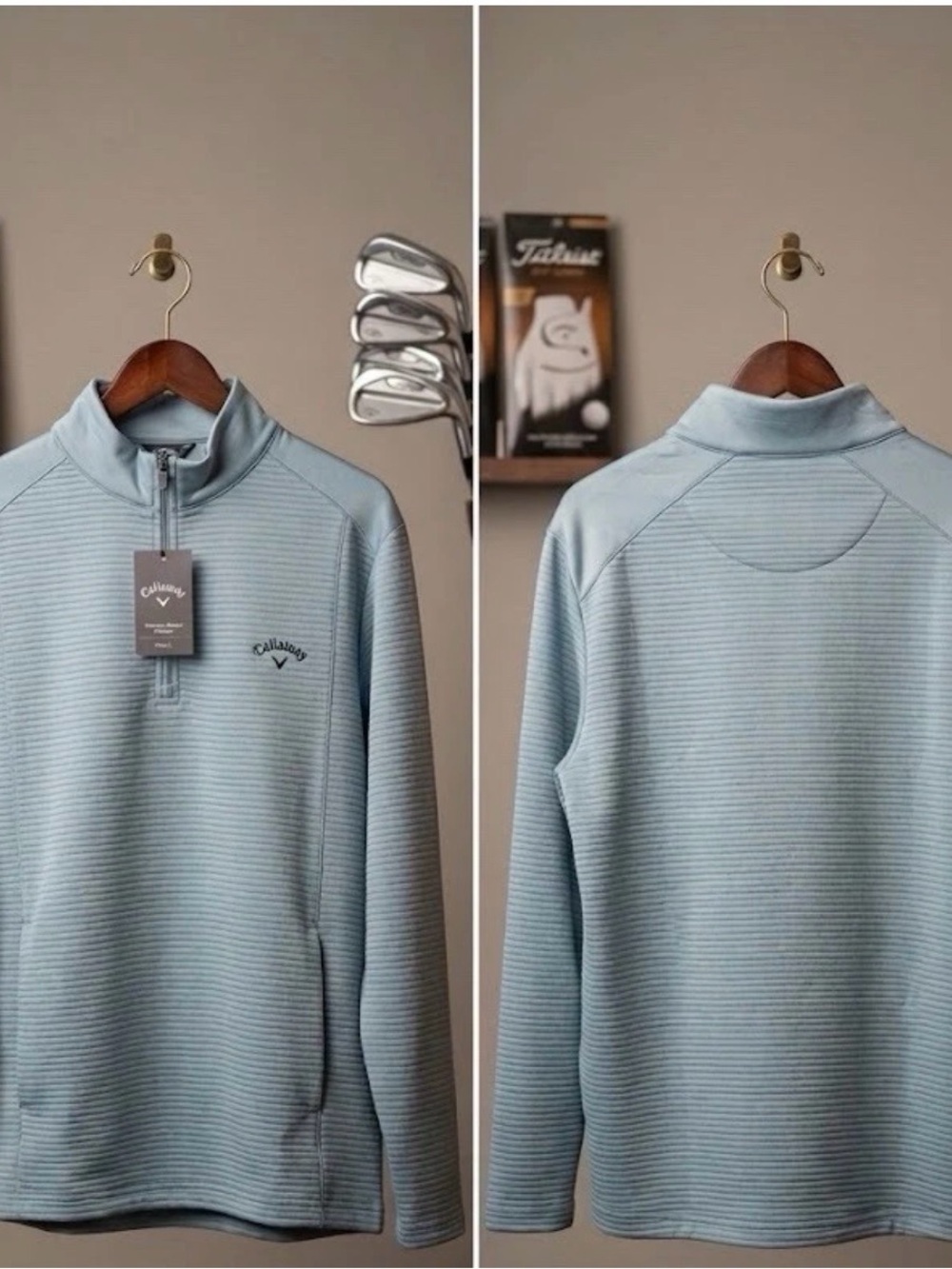 Callaway Opti-Dri Ribbed 1/4-Zip Golf Pullover Jacket NWT XL Citadel Blue